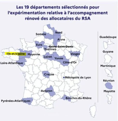 les 19 départements touchés par le conditionnement du RSA