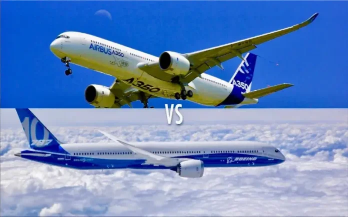 Avions: comparaison entre l'Airbus A350-900 et Boeing 787-10