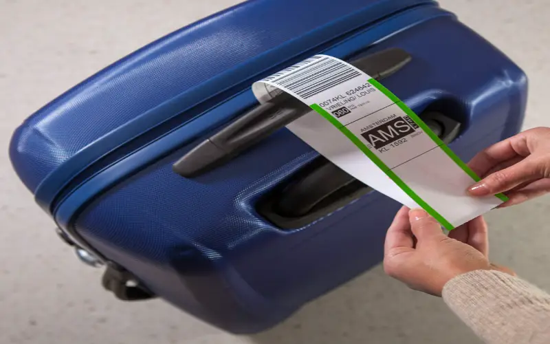 Valise de voyage avion : Vérifier les informations sur l’étiquette de bagage