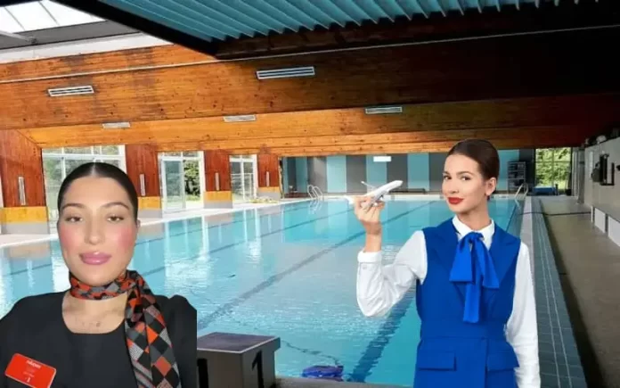 Cette hôtesse de l'air explique les épreuves de natation pour obtenir le diplôme (vidéo)