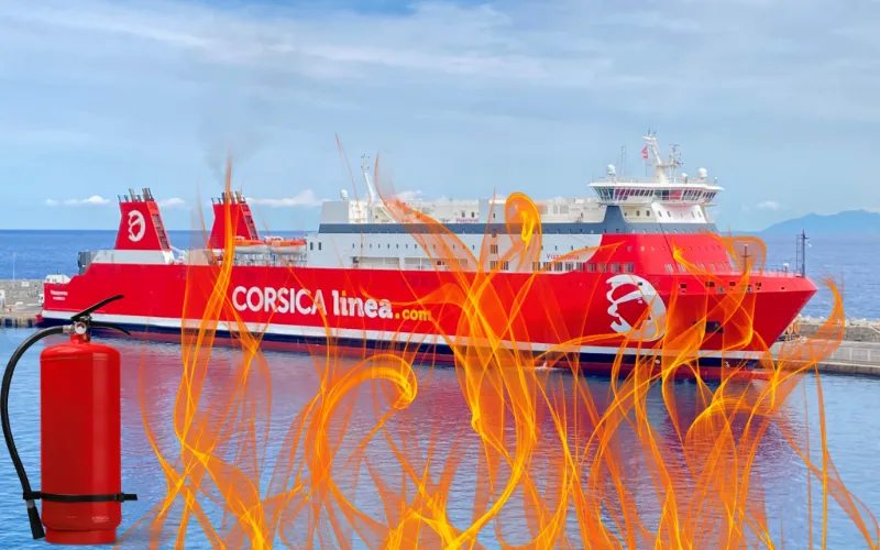 Corsica Linea: Un bateau prend feu en mer