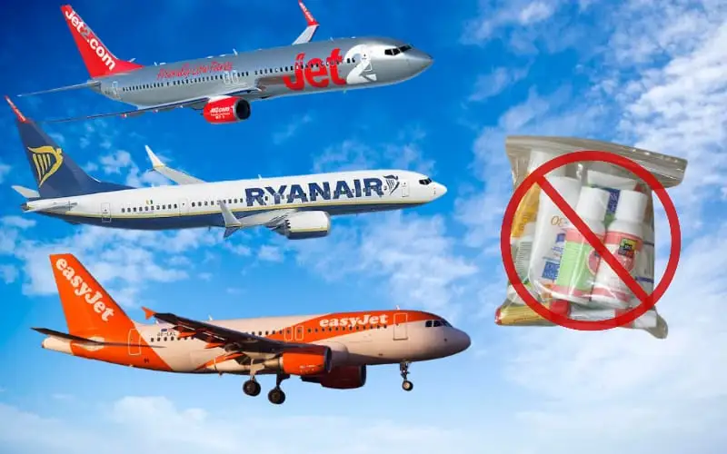 Ryanair-EasyJet et Jet2 : les restrictions sur le transport de liquides en bagage à main